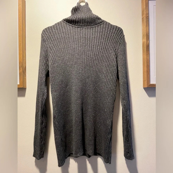 Chicos Womens Black Sparkle Turtleneck Sweater Size Large - Picture 2 of 4